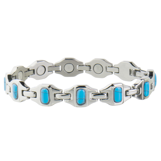 Bright Stainless Turquoise Magnetic Bracelet