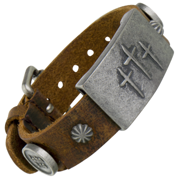 Mission Brown Leather Magnetic Wristband