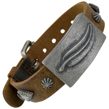 Spirit Brown Leather Magnetic Wristband