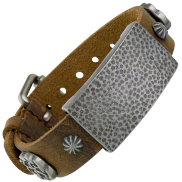 Sierra Brown Leather Magnetic Wristband