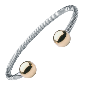 Cable Magnetic Bracelet with Gold Balls
