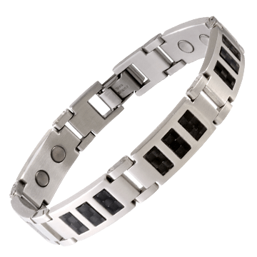 Black Carbon Fiber Stainless Magnetic Bracelet