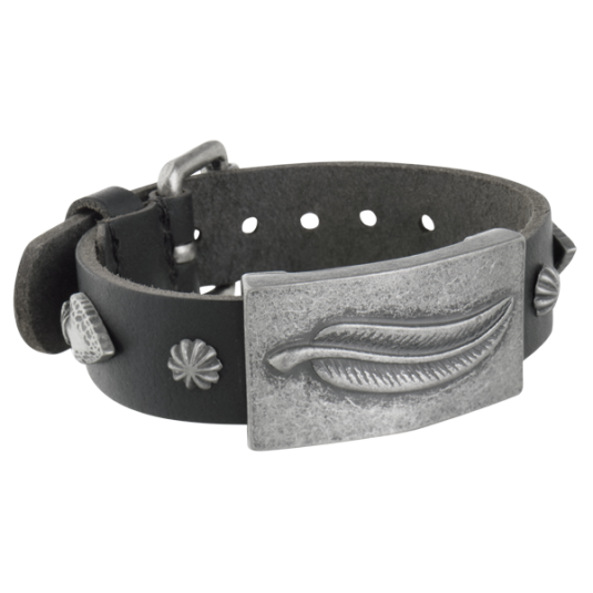 Spirit Black Leather Magnetic Wristband