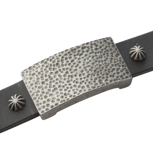 Sierra Black Leather Magnetic Wristband