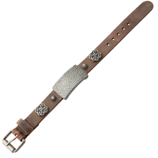 Sierra Brown Leather Magnetic Wristband