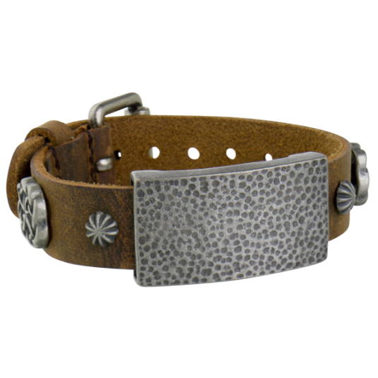 Sierra Brown Leather Magnetic Wristband