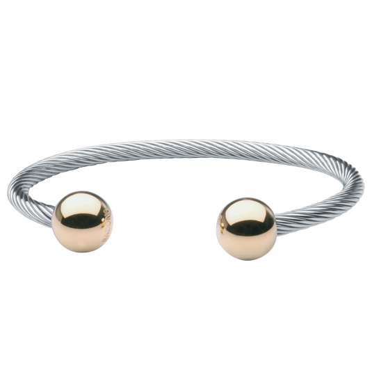 Cable Magnetic Bracelet with Gold Balls