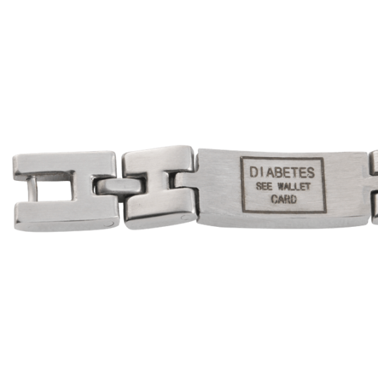 Unisex Magnetic Med ID Bracelet - Diabetic, closeup
